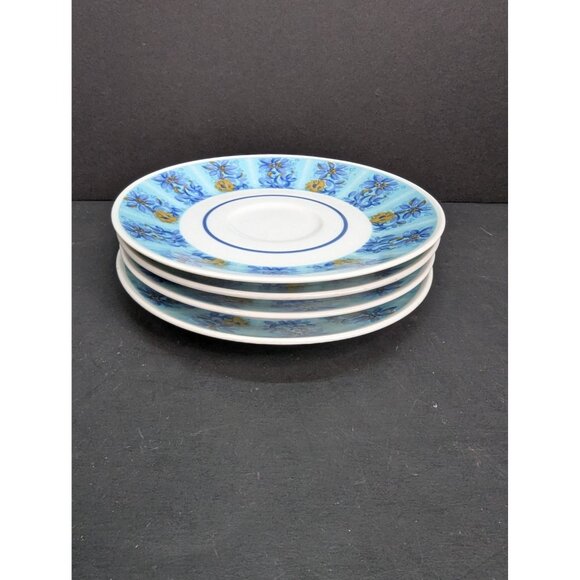 Mikasa Fine China Eclipse Piazza 57B1-B Saucer 5 3/4" Narumi Japan Set of 4 - Picture 9 of 10